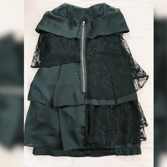 ASOS Ruffle Tier Satin & Lace Mini Cocktail Dress - Picture 2 of 2